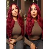 Body wave 13x4 lace front wig swiss Lace 180% Density Glueless Wigs Pre Plucked with Baby Hair Burgundy red,LX11