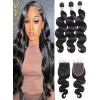 YSwigs Brazilian Virgin Body Wave Hair 3 Bundles+1 5x5 Hair Closure Human Hair  HXQ333