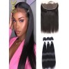 YSwigs 100% Human Hair 3 Bundles With 1 Closure Brazilian straight Hair  ,HXQ334