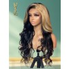 Yswigs 180% Density 22inch natural color ombre  body wave Undetectable HD Lace Wig,YS457
