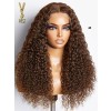 Long Kinky Curly HD Full Lace Human Hair Wigs beautiful color 4#, YS917