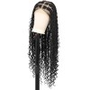 Braids Wig Triangle Knotless Braided Wigs for Women Curls Wig Braided full lace Wigs Braided Wigs 24" Black,YS11