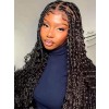 Braids Wig Triangle Knotless Braided Wigs for Women Curls Wig Braided full lace Wigs Braided Wigs 24" Black,YS11