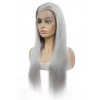 YSwigs 13x4 Lace Front Human Hair Wigs 14 Inches Straight Grey Lace Front Wig Pre Plucked Silver Gray Long Inch Wigs YS004