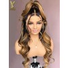 Highlight Ombre Lace Front Wig Human Hair 13x4 HD Transparent 4/27 Honey Blonde Lace Frontal Wigs Pre Plucked