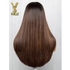 YSwigs Layered Human Hair Colored Wig 180% Density HD Lace Bleached and Plucked, LA519