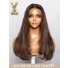 YSwigs Layered Human Hair Colored Wig 180% Density HD Lace Bleached and Plucked, LA519