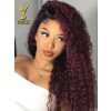 Wig Trend 2023 Ombre Curly Lace Front Wig Human Hair With Dark Roots 13x6 HD Transparent lace frontal Wigs with Baby Hair 150% Density, WT29