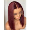 YSwigs Straight Hair 13X6 HD Lace Front Wig Human Hair Wigs 99J Red Burgundy Human Hair Deep Part Wigs YS005