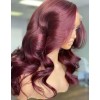 Body Wave Burgundy Color HD Lace Frontal wigs 13x6 Brazilian Virgin Human Hair Bleached Knots,YS907