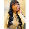 YSwigs Brazilian Virgin Human Hair Lace Front Wigs with Bangs WD009