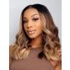 YSwigs HD Lace Wig Ombre Body Wave Pre Plucked Human Hair 360 Lace Wig