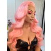 YSwigs Pink Color Transparent Lace Virgin Human Hair Wigs YS0703