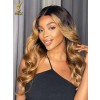 Ombre Lace Frontal Wig Virgin Brazilian Human Hair Bleached Knots Pre Plucked Hairline HD Lace,YS711