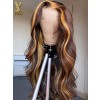 Highlight Ombre Lace Frontal Wig Virgin Brazilian Human Hair Bleached Knots Pre Plucked Hairline HD Lace,YS801