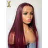 Burgundy 13x4 HD Lace Frontal Wigs Human Hair Silky Straight 180% Density ,YS911 