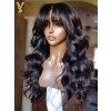 Long Natural Wave Undetectable Dream HD 13x4 Lace Frontal Human Hair Wigs With Bangs, YS917
