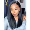 YSwigs Undetectable Dream HD Lace Short Bob Yaki Kinky Straight Human Hair Lace Front Wigs WD012