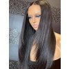 YSWIGS 150% Density Silky Straight Transparent & Brown Lace Human Hair Lace Front Wig 
