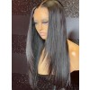 YSWIGS 150% Density Silky Straight Transparent & Brown Lace Human Hair Lace Front Wig 