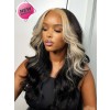 YSWIGS 2022 New Highlight Wave Undetectable HD Lace Human Hair Lace Front Wig BT-13
