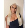 YSwigs #613 Blonde Lace Front Wig Silky Staight Bleached Blonde Human Hair Wigs YS0602