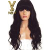 YSwigs Brazilian Virgin Human Hair Lace Front Wigs with Bangs