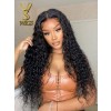 YSwigs Curly Virgin Brazilian Human Hair Undetectable Dream HD Lace 13x6  Lace Front Wigs WD004