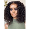 YSwigs Heavy Density Middle Part 4x4 Transparent  Curly Lace Front Wig LS05