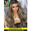 YSwigs Highlight Color 13×4 HD Lace  Wavy Human Hair HD Lace Front Wig YS021