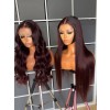 YSwigs New Arrivals Burgundy Color Supernatural and Realistic HD Lace 13x6 Lace Front Human Hair Wigs YS090