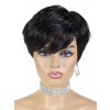 YSwigs Short Human Hair Wigs Pixie Cut Straight Remy Brazilian Hair for Black Women C-part Lace Wig Cheap Wig WW06