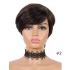 YSwigs Short Human Hair Wigs Pixie Cut Straight Remy Brazilian Hair for Black Women C-part Lace Wig Cheap Wig WW06