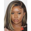 YSwigs Side Part Highlight Bob Virgin Brazilian Human Hair Lace Wig CLS-5