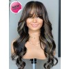 YSwigs Undetectable Dream 13×6 HD Lace Body Wave Virgin Human Hair Highlight  Wig With Bangs GX021