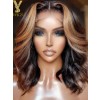 YSwigs Undetectable Dream HD Lace Natural Wave Short Bob Style Lace Front Human Hair Wig GX009