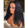YSwigs Water Wave Brazilian Virgin Hair Swiss Lace Glueless 4x4 Lace Closure Wig WW01