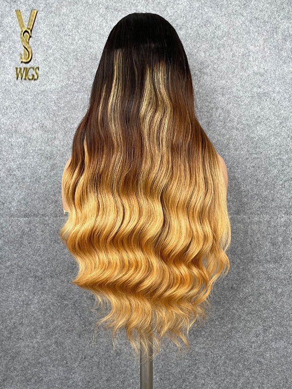 YSwigs Ombre FULL LACE  High end Human Hair Wig Virgin hair  Wig with Baby Hair ,LX09