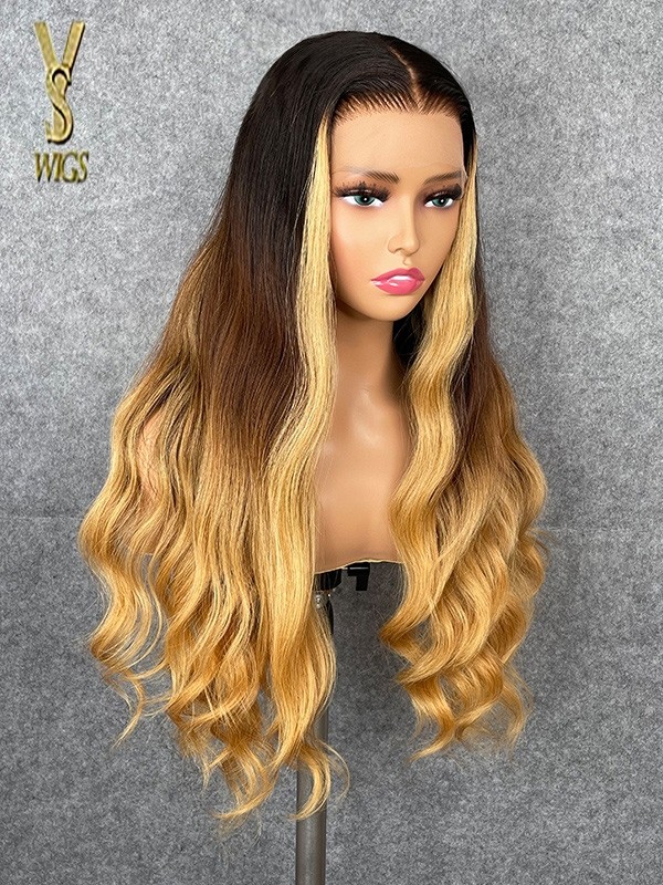 YSwigs Ombre FULL LACE  High end Human Hair Wig Virgin hair  Wig with Baby Hair ,LX09