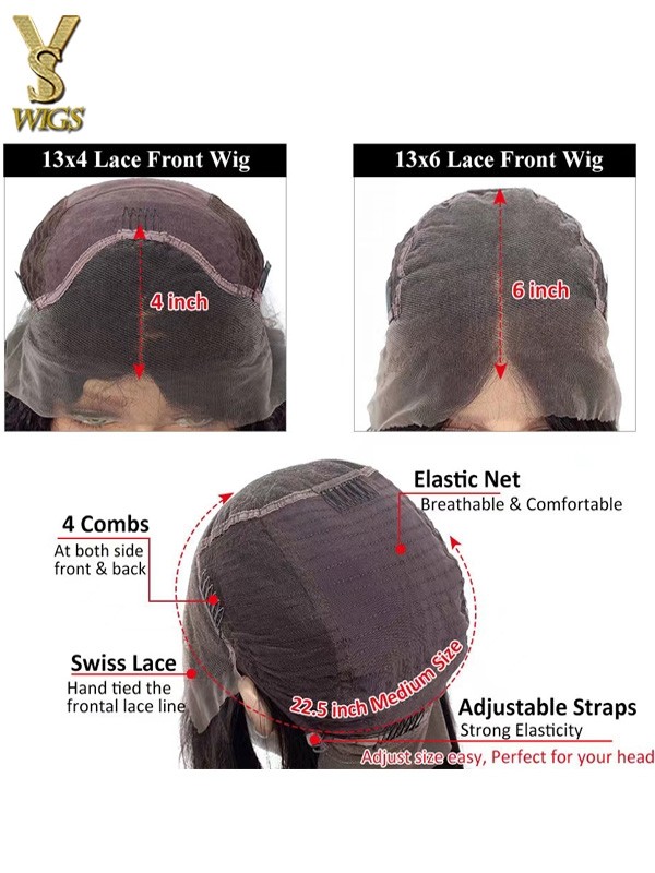 Deep wave 13x6 lace front wig Transparent Lace 180% Density Glueless Wigs Pre Plucked with Baby Hair