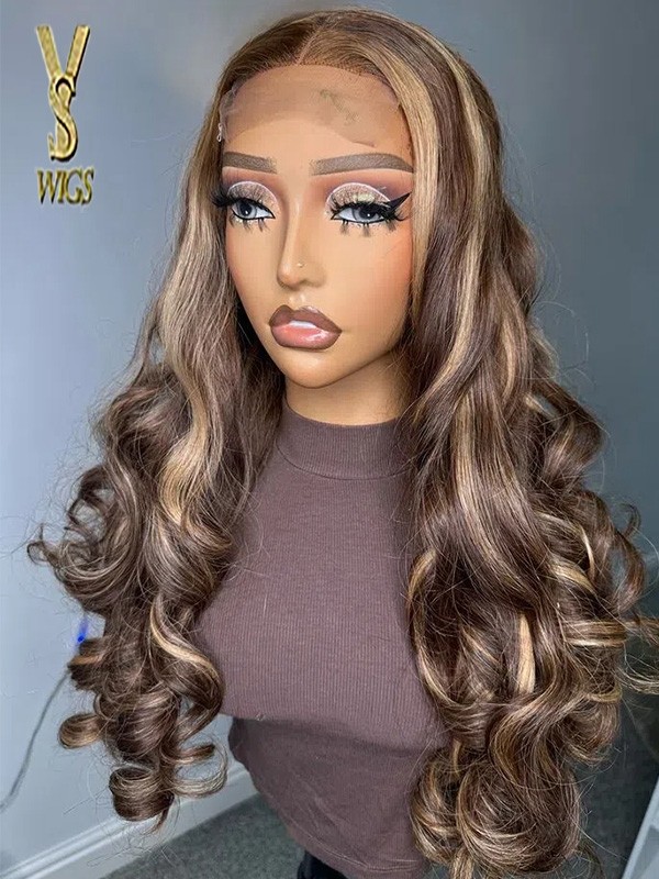 YSwigs 5*5 HD Lace Raw Materials Blonde Ombre Wig Body Wave,YS485