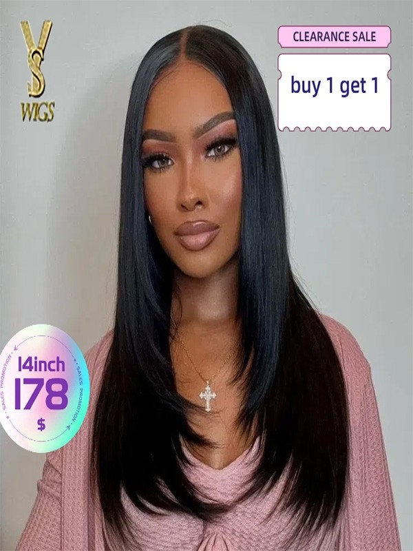 Buy 1 send 1 free wigs layer cut 13*6 Swiss lace wigs ,YS475