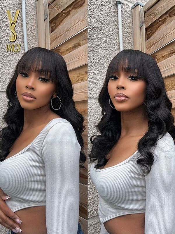 Buy 1 Send 1 Free Body Wave With Bangs 13*6 Lace Front Wigs 180% Density ，YS470
