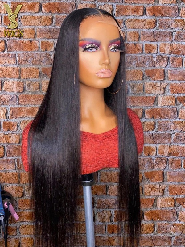 26 Inch Silky Straight Lace Front Wig 13x6 Transparent Lace 180% Density Glueless Wigs Pre Plucked with Baby Hair