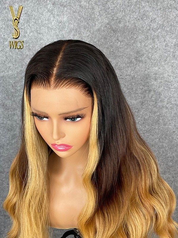 YSwigs Ombre FULL LACE  High end Human Hair Wig Virgin hair  Wig with Baby Hair ,LX09