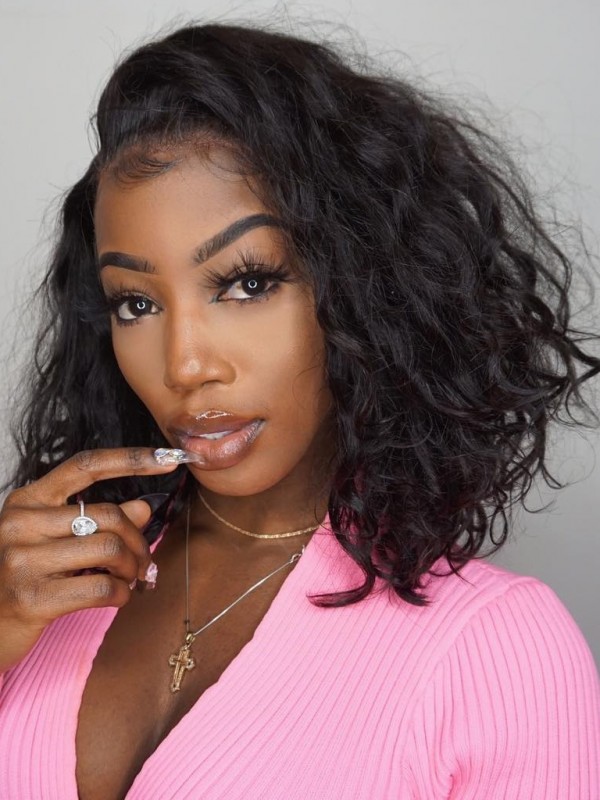 YSwigs Undetectable Dream HD Lace Natural Wave Lace Front Wig Bob Style Human Hair Wigs