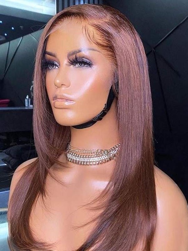 YSwigs Undetectable Dream HD Lace Pre Plucked Light Brown Sliky Straight Lace Front Wigs for Black Women YS003