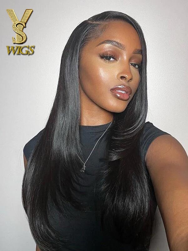YSwigs Layered 5x5 HD Lace Human Hair Wig 180% Density Bleached and Plucked, LA520