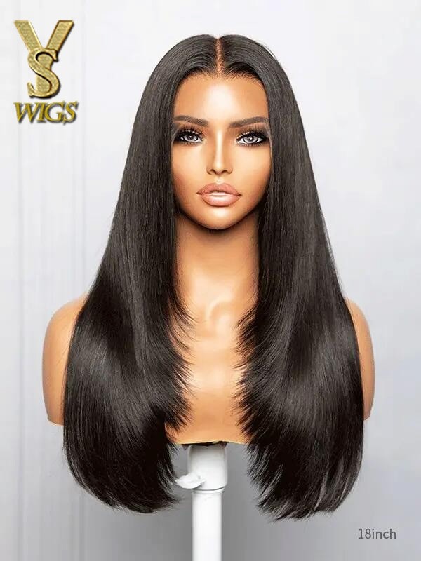 YSwigs Layered 5x5 HD Lace Human Hair Wig 180% Density Bleached and Plucked, LA520