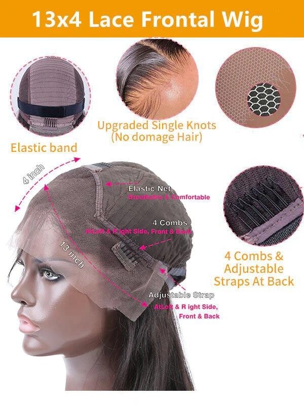Ombre Lace Frontal Wig Virgin Brazilian Human Hair Bleached Knots Pre Plucked Hairline HD Lace,YS711